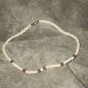 Elegant Cream and Brown Beaded Necklace